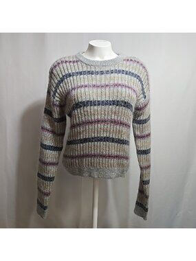 VTG Nipon Studio Sweater Womens Size Large Mohair Blend Metallic Thread Glitter